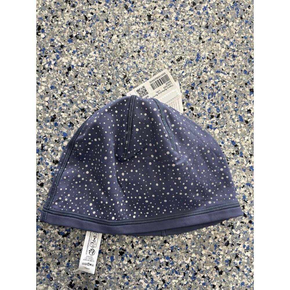 Blue Lululemon Fleece Reflective Running Beanie Hat Unisex Size L/XL